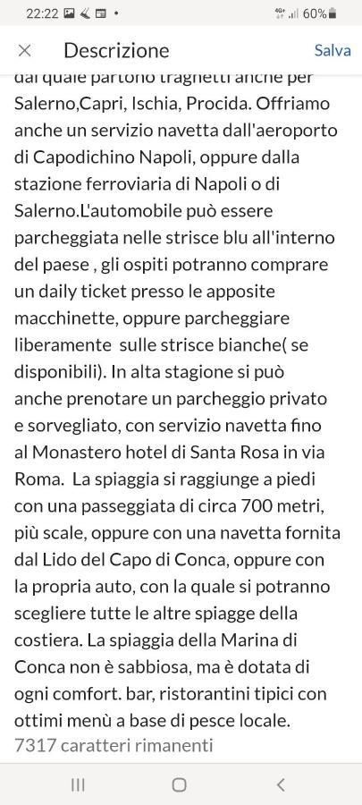 Villa La Casina Del Pennolo, Casa Stani 60 Mq. à Conca dei Marini Extérieur photo